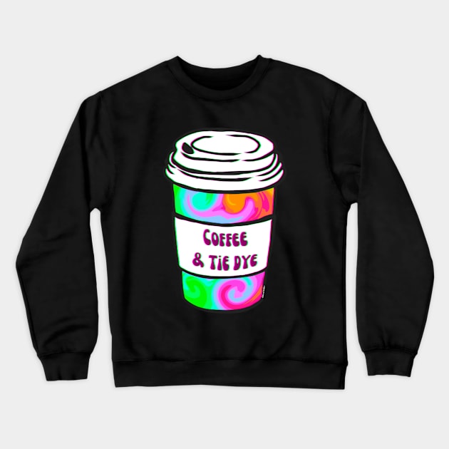 Rainbow Tie Dye Coffee Crewneck Sweatshirt by ROLLIE MC SCROLLIE
